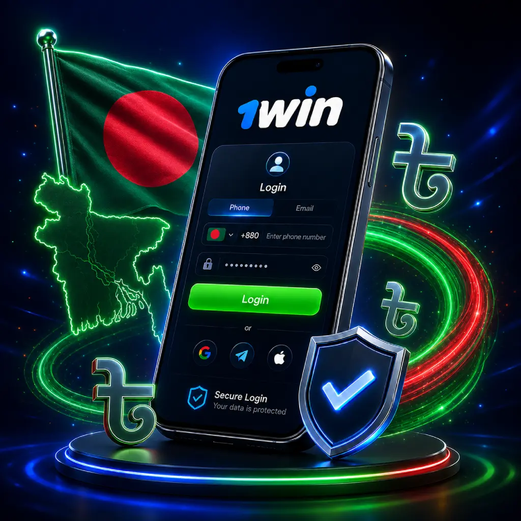 1win bangladesh secure login interface with phone access, rupee symbols and Indian tricolor design
